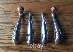 1932 Ford WINDOW CRANKS & DOOR HANDLES vtg 1930s nickel interior