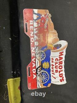 1940s 1950s Vintage Accessory HAROLDS CLUB LICENSE PLATE TOPPER BOMB LOWRIDER