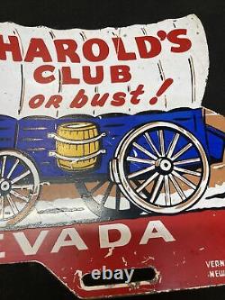 1940s 1950s Vintage Accessory HAROLDS CLUB LICENSE PLATE TOPPER BOMB LOWRIDER