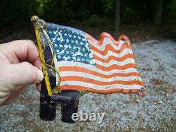 1940s Antique Auto Flag USA license Plate topper Vintage Chevy Ford Hot rat Rod
