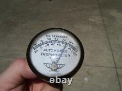 1950s Antique Auto Automobile Thermometer Visor pin Vintage Chevy Rat Hot Rod