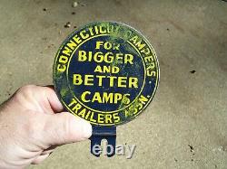 1950s Antique Auto Camping license Plate topper Vintage Chevy Ford Hot rat Rod