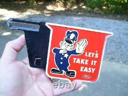 1950s Antique Ford Cop License Plate Topper Easy Vintage Chevy Hot Rod gm bomb