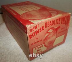 1950s Antique NOS Rowse Stainless Headlight Visors Mercury Chevy Ford Hot Rod