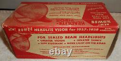 1950s Antique NOS Rowse Stainless Headlight Visors Mercury Chevy Ford Hot Rod