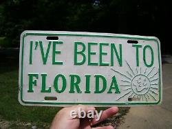 1960s Antique Automobile Florida License Plate Vintage Chevy Ford old Jalopy VW