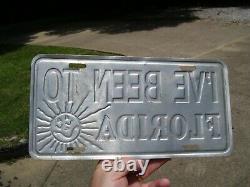 1960s Antique Automobile Florida License Plate Vintage Chevy Ford old Jalopy VW