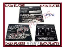 20X Ford Mid Production Aluminum Data Plate Set G503 Wwii Ww2 For Jeep Gpw