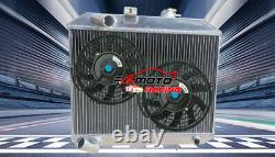 3ROW Alu Radiator+FAN For 41-52 Jeep Willys CJ2 CJ-2A CJ3 M38 Ford GPW 1941-1952