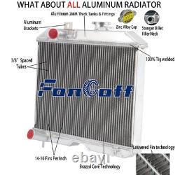 3-Core Aluminum Radiator Fit 1941-1952 Jeep Willys CJ2 CJ-2A CJ3 M38 Ford GPW