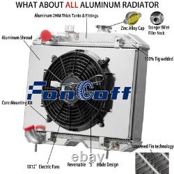 3-Core Radiator Shroud Fan Fits 1941-1952 Jeep Willys MB/CJ-2A/M38/Ford GPW
