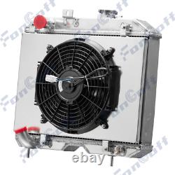 3 ROW Aluminum Radiator Shroud Fan Fit 41-52 Jeep Willys MB/CJ-2A/M38 Ford GPW