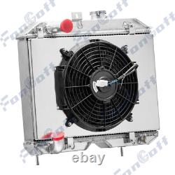 3 ROW Aluminum Radiator Shroud Fan Fit 41-52 Jeep Willys MB/CJ-2A/M38 Ford GPW