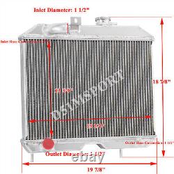 3 Row Aluminum Radiator For 1941-1952 44 45 Jeep Willys MB/CJ-2A/M38/Ford GPW