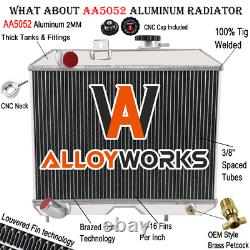 3 Row Aluminum Radiator For 1941-52 1948 Jeep Willys CJ2 CJ-2A CJ3 M38 Ford GPW