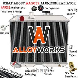 3 Row Aluminum Radiator For 1941-52 1948 Jeep Willys CJ2 CJ-2A CJ3 M38 Ford GPW