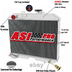3 Row Aluminum Radiator For 41-52 Jeep Willys MB/CJ-2A/M38 & Ford GPW