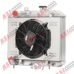 3-Row Aluminum Radiator Shroud Fan Fits 41-52 Jeep Willys MB/CJ-2A/M38 Ford GPW