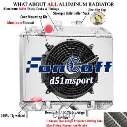 3 Row Radiator Shroud Fan For 1941-1952 51 Jeep Willys MB/CJ-2A/M38/Ford GPW