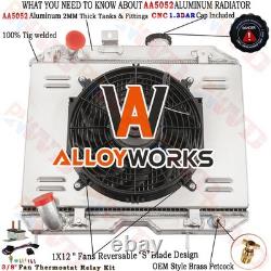 4Row Radiator Shroud Fan Fit 1941-1952 42 Jeep Willys MB 2A M38 Ford GPW Engine