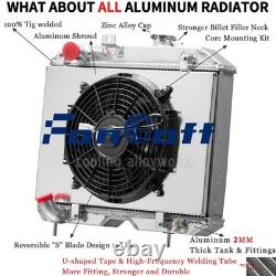 4Rows Radiator Shroud Fan For 1941-1952 Jeep Willys MB/ CJ-2A/ M38/Ford GPW 2.2L