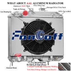 4 ROW Aluminum Radiator Shroud Fan For 1941-52 Jeep Willys MB/CJ-2A/M38 Ford GPW