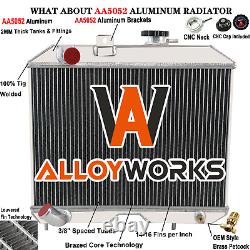 4 Row Aluminum Radiator For 1941-1952 46 Jeep Willys CJ2 CJ-2A CJ3 M38 Ford GPW