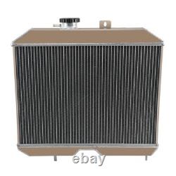 4 Row Aluminum Radiator For 1941-52 1949 Jeep Willys CJ2 CJ-2A CJ3 M38 Ford GPW