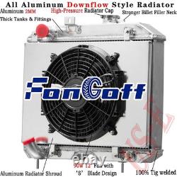 4 Row Radiator Shroud Fan For 1941-1952 1949 Jeep Willys MB CJ-2A M38 Ford GPW