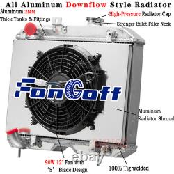 4 Rows Radiator+Shroud Fan For 1941-1952 Jeep Willys CJ2 CJ-2A CJ3 M38 Ford GPW