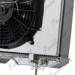 4 Rows Radiator+Shroud Fan For 1941-1952 Jeep Willys CJ2 CJ-2A CJ3 M38 Ford GPW