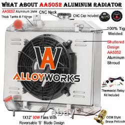 4 Rows Radiator+Shroud Fan For 1941-1952 Jeep Willys MB 2A M38 Ford GPW Engine