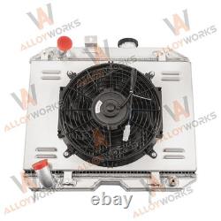 4 Rows Radiator+Shroud Fan For 1941-1952 Jeep Willys MB 2A M38 Ford GPW Engine