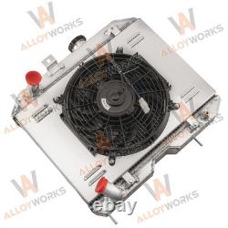 4 Rows Radiator+Shroud Fan For 1941-1952 Jeep Willys MB 2A M38 Ford GPW Engine