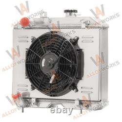 4 Rows Radiator+Shroud Fan For 1941-1952 Jeep Willys MB 2A M38 Ford GPW Engine