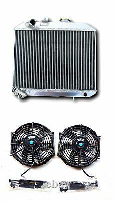 Aluminum Radiator&Fans For 1941-1952 Ford GPW 1942 1943 1944 1945 1946 1947 1948