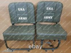COMPLETE LEATHER SEAT & fITTING SET FOR MILITARY JEEP FORD WILLYS MB GPW 1941-48