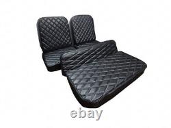 COMPLETE SEAT CUSHION SET FOR JEEP FORD WILLYS MB GPW 1941-48- Black Diamond cut