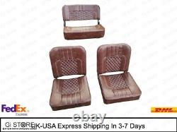 COMPLETE SEAT CUSHION SET FOR MILITARY JEEP FORD WILLYS MB GPW Brown Diamond Cut