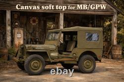Canvas Soft Top For WILLYS JEEP MB FORD GPW OD Green/Brown/GREY/Black G-503