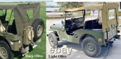 Canvas Soft Top For Willys Jeep MB Ford GPW Hotchkiss OD Green/Brown/Black