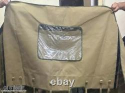 Canvas Soft Top For Willys Jeep MB Ford GPW Hotchkiss OD Green/Brown/Black