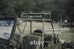 Canvas Soft Top For Willys Jeep MB Ford GPW Hotchkiss OD Green/Brown/Grey/Black