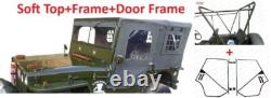 Canvas Soft Top with Frame+Door Frame Fits WILLYS Jeep Ford MB/GPWithHotchkiss