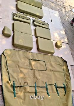 Canvas Top and Cushion Set G-503+ Back Pouch A3216 For Willys Jeep Ford MB GPW