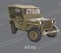 Caution Printed Summer Canvas Top For Jeep Willys Military MB Ford Gpw 1941-46