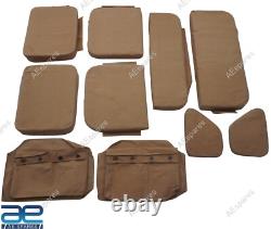 Complete Canvas Seat Cushion Set Tan Color Fits For Willys Jeeps Ford MB GPW