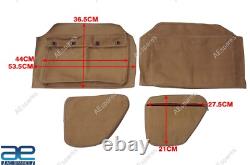 Complete Canvas Seat Cushion Set Tan Color For Willys Jeeps Ford MB GPW @Vi