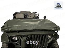 Custom Windshield Canvas Cover Fits Willys MB Ford Gpw Wwii Jeep 1941-45