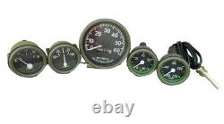 FITS Willys MB Jeep Ford GPW Gauges Kit Speedometer Temp-Oil Fuel Ampere Green